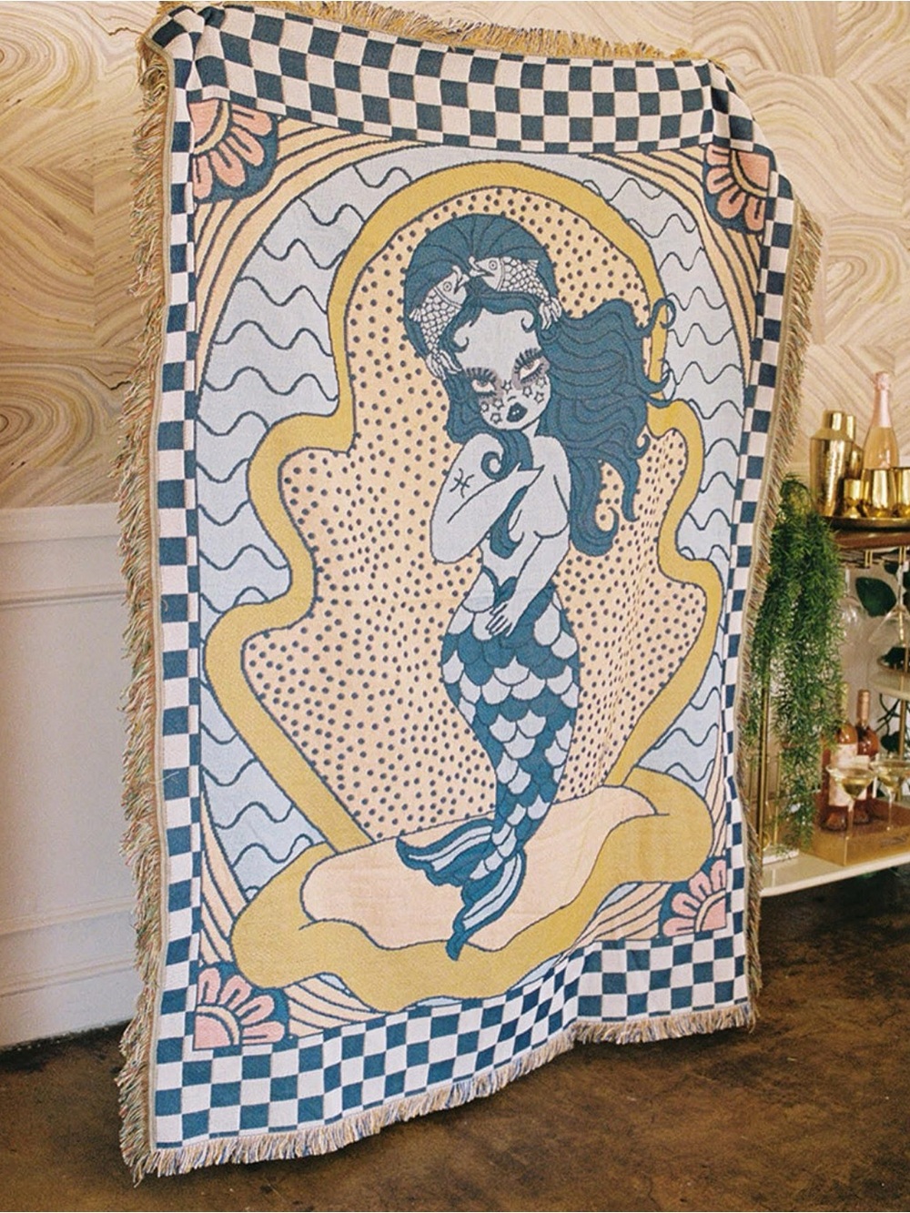 Valfre Pisces Mermaid Wall Tapestry